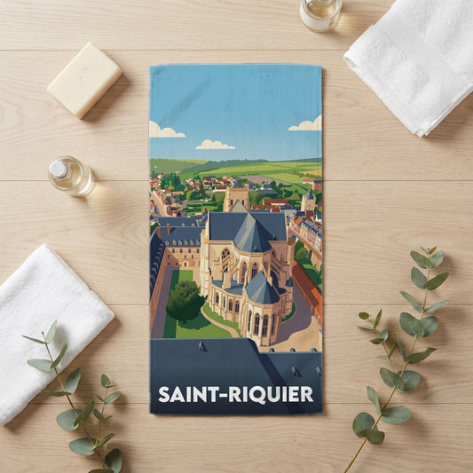Serviette de bain 30 cm x 60 cm souvenir de Saint-Riquier