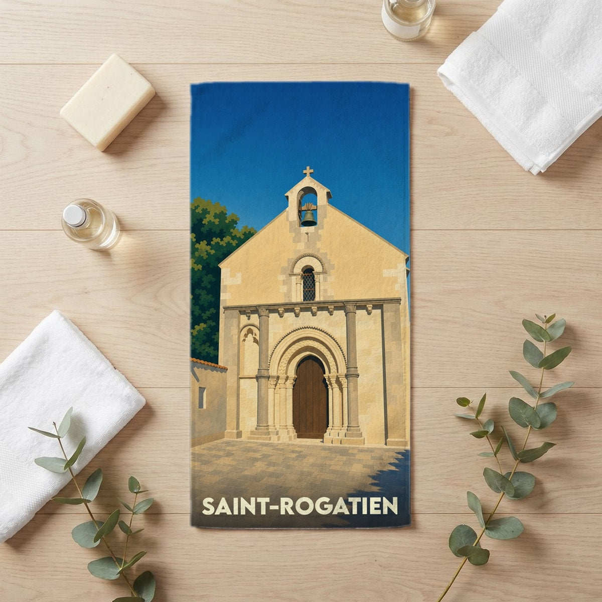 Serviette de bain 30 cm x 60 cm souvenir de Saint-Rogatien