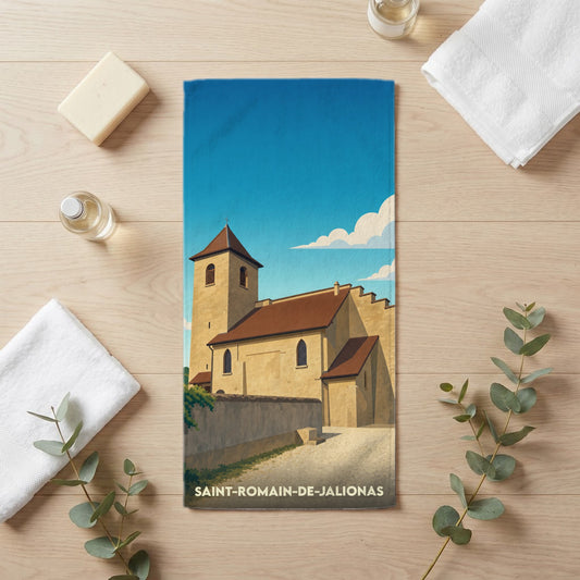 Serviette de bain 30 cm x 60 cm souvenir de Saint-Romain-de-Jalionas