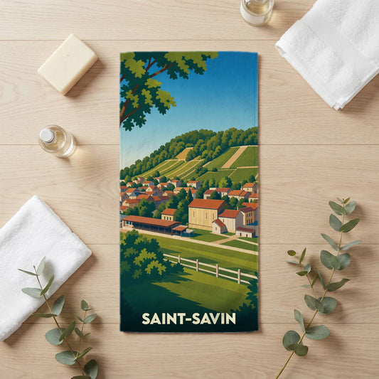 Serviette de bain 30 cm x 60 cm souvenir de Saint-Savin