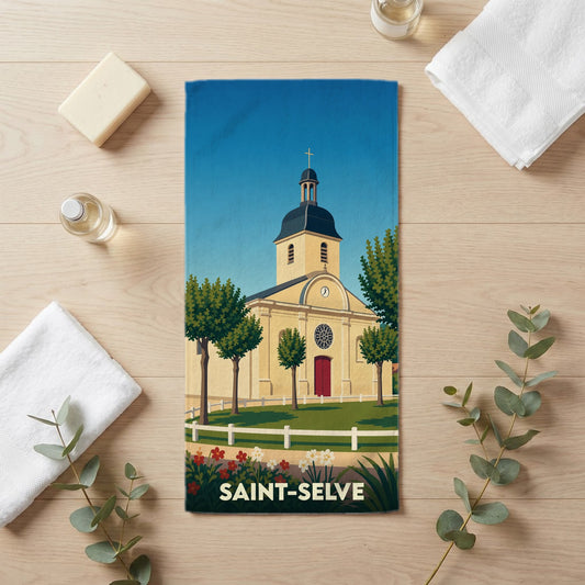 Serviette de bain 30 cm x 60 cm souvenir de Saint-Selve