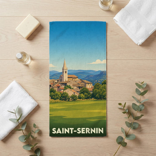 Serviette de bain 30 cm x 60 cm souvenir de Saint-Sernin