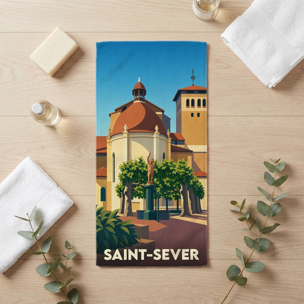 Serviette de bain 30 cm x 60 cm souvenir de Saint-Sever