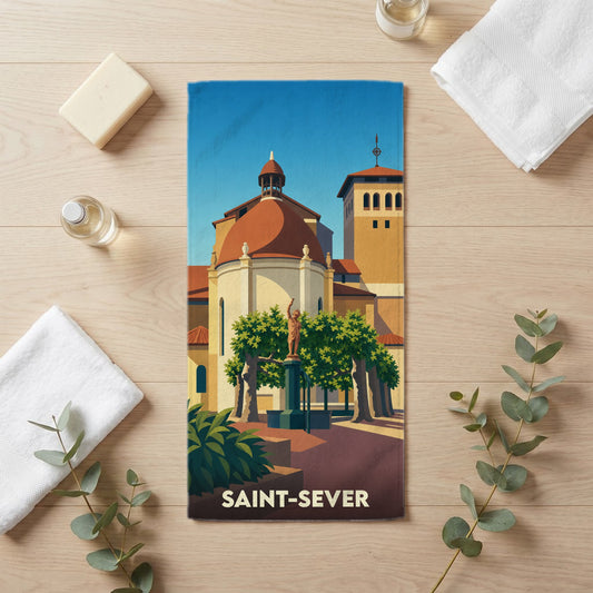 Serviette de bain 30 cm x 60 cm souvenir de Saint-Sever
