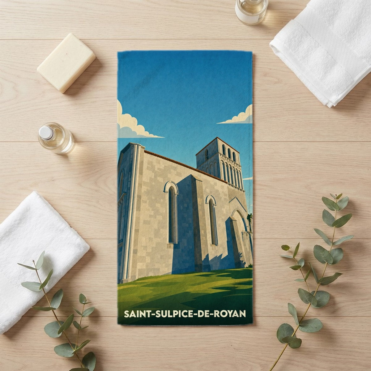 Serviette de bain 30 cm x 60 cm souvenir de Saint-Sulpice-de-Royan