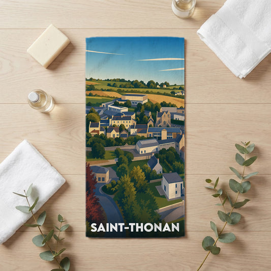 Serviette de bain 30 cm x 60 cm souvenir de Saint-Thonan