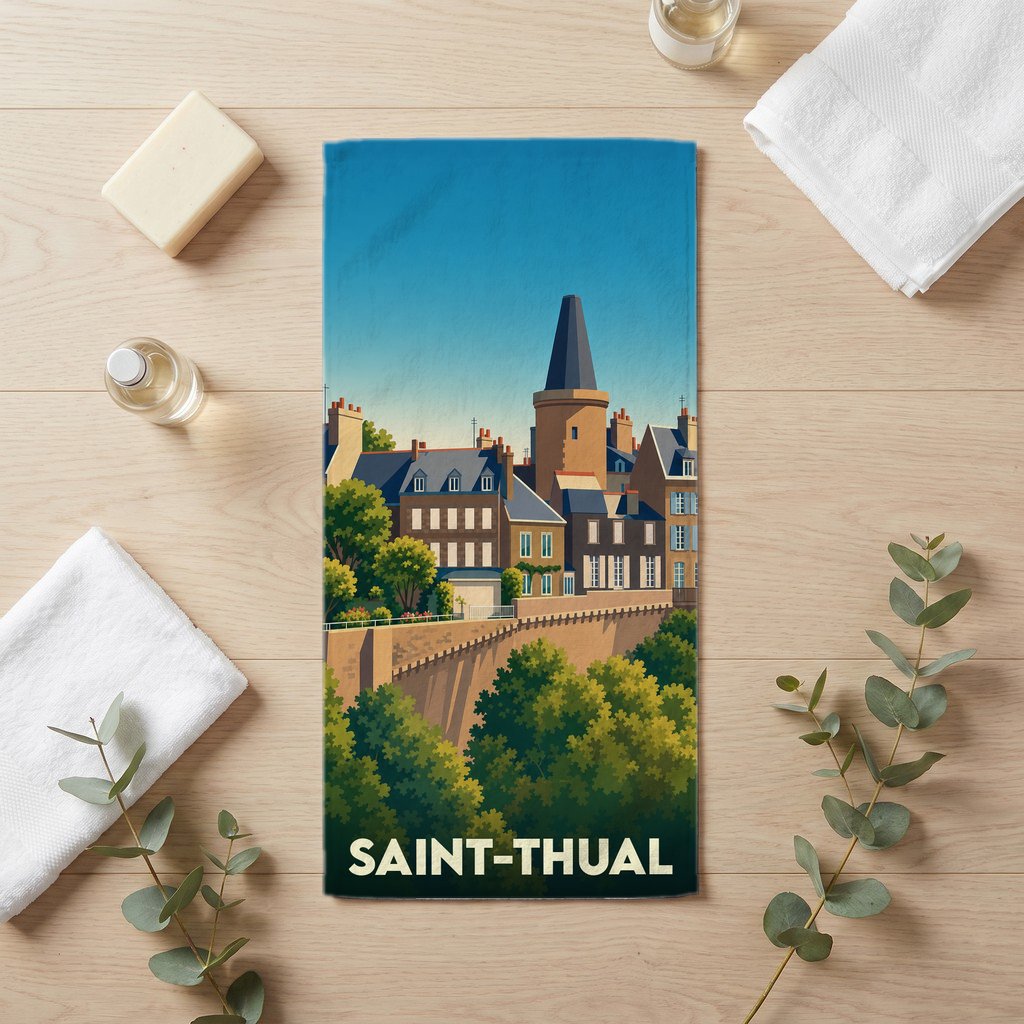 Serviette de bain 30 cm x 60 cm souvenir de Saint-Thual