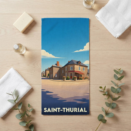 Serviette de bain 30 cm x 60 cm souvenir de Saint-Thurial