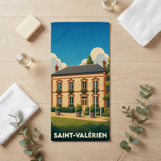 Serviette de bain 30 cm x 60 cm souvenir de Saint-Valérien
