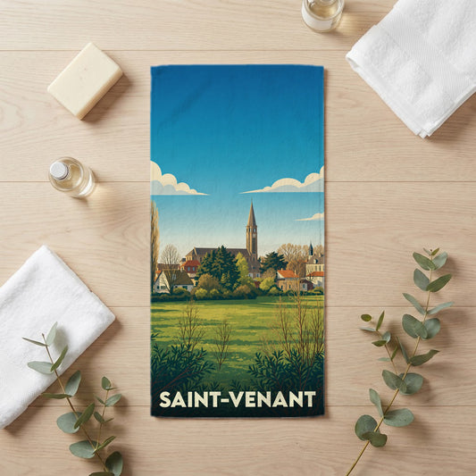 Serviette de bain 30 cm x 60 cm souvenir de Saint-Venant