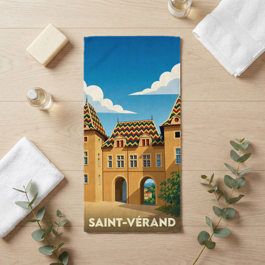 Serviette de bain 30 cm x 60 cm souvenir de Saint-Vérand