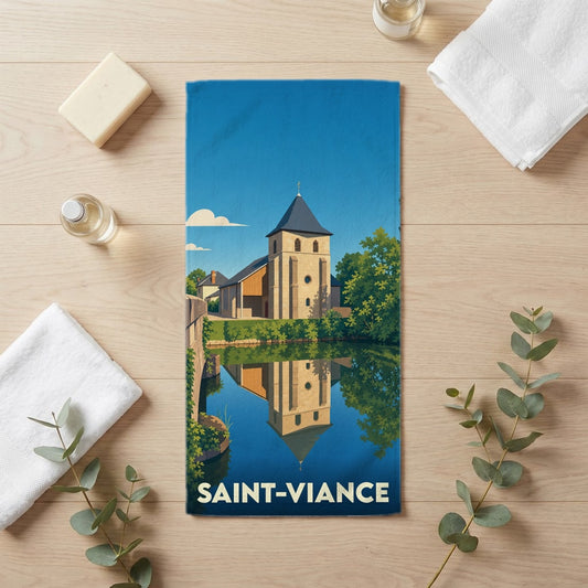 Serviette de bain 30 cm x 60 cm souvenir de Saint-Viance