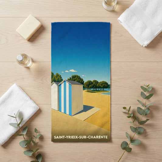 Serviette de bain 30 cm x 60 cm souvenir de Saint-Yrieix-sur-Charente
