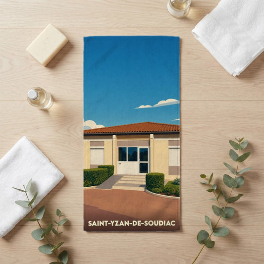 Serviette de bain 30 cm x 60 cm souvenir de Saint-Yzan-de-Soudiac