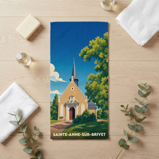 Serviette de bain 30 cm x 60 cm souvenir de Sainte-Anne-sur-Brivet