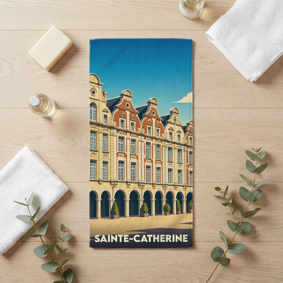 Serviette de bain 30 cm x 60 cm souvenir de Sainte-Catherine
