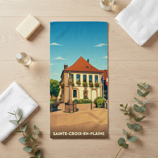 Serviette de bain 30 cm x 60 cm souvenir de Sainte-Croix-en-Plaine
