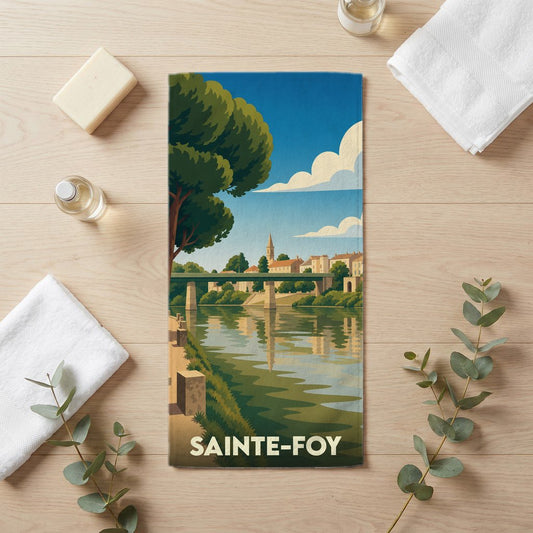 Serviette de bain 30 cm x 60 cm souvenir de Sainte-Foy