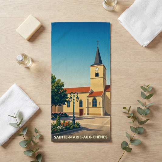 Serviette de bain 30 cm x 60 cm souvenir de Sainte-Marie-aux-Chênes