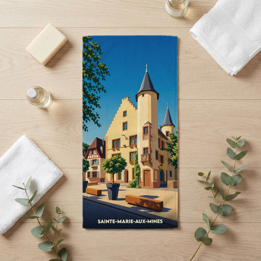 Serviette de bain 30 cm x 60 cm souvenir de Sainte-Marie-aux-Mines