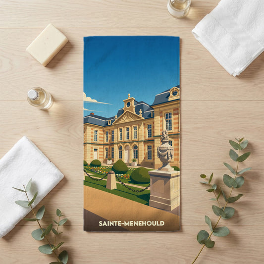 Serviette de bain 30 cm x 60 cm souvenir de Sainte-Menehould