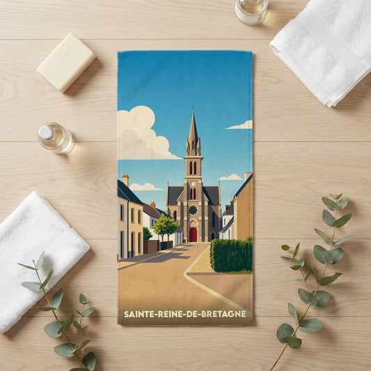 Serviette de bain 30 cm x 60 cm souvenir de Sainte-Reine-de-Bretagne