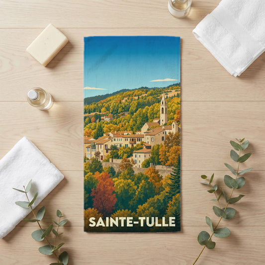 Serviette de bain 30 cm x 60 cm souvenir de Sainte-Tulle