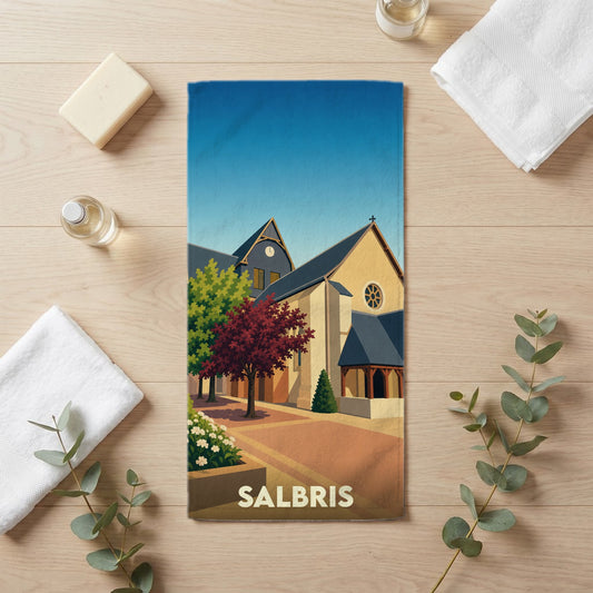 Serviette de bain 30 cm x 60 cm souvenir de Salbris
