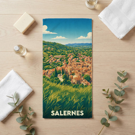 Serviette de bain 30 cm x 60 cm souvenir de Salernes