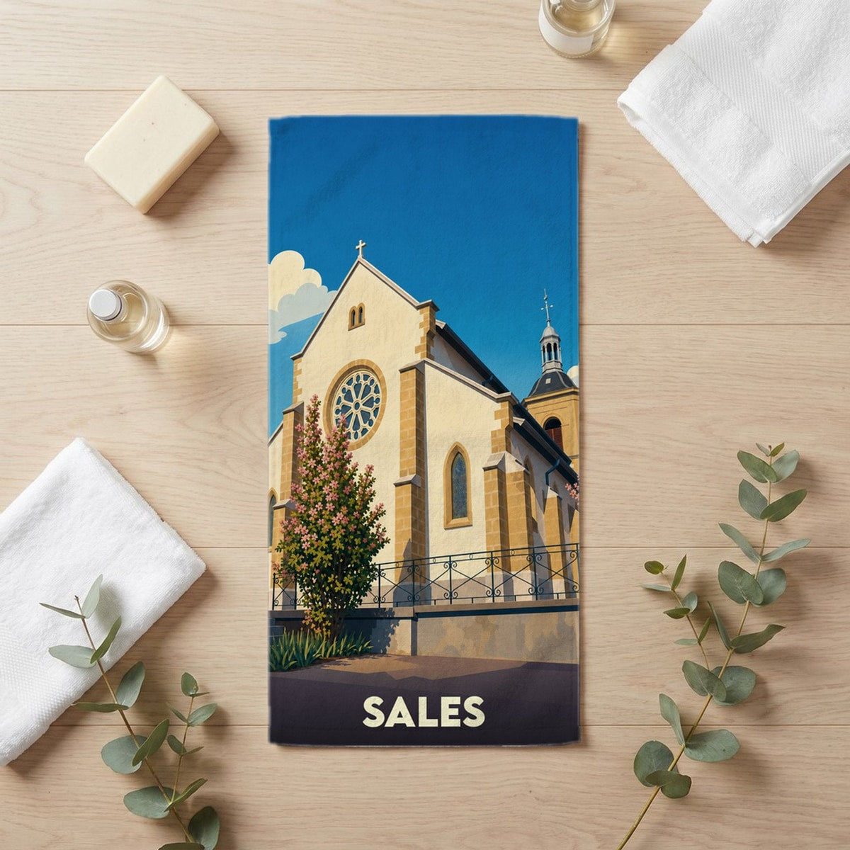 Serviette de bain 30 cm x 60 cm souvenir de Sales