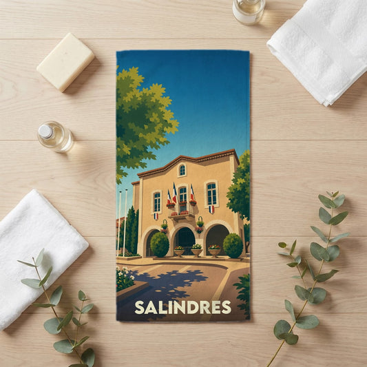 Serviette de bain 30 cm x 60 cm souvenir de Salindres