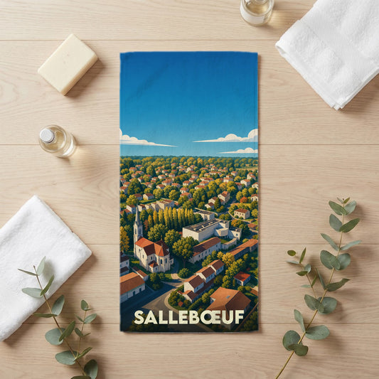 Serviette de bain 30 cm x 60 cm souvenir de Sallebœuf