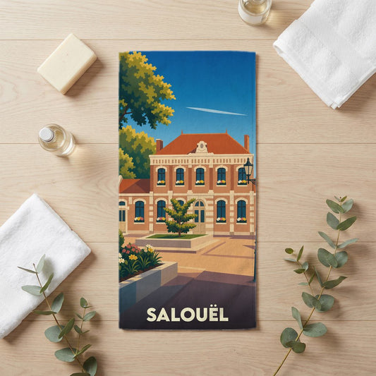 Serviette de bain 30 cm x 60 cm souvenir de Salouël