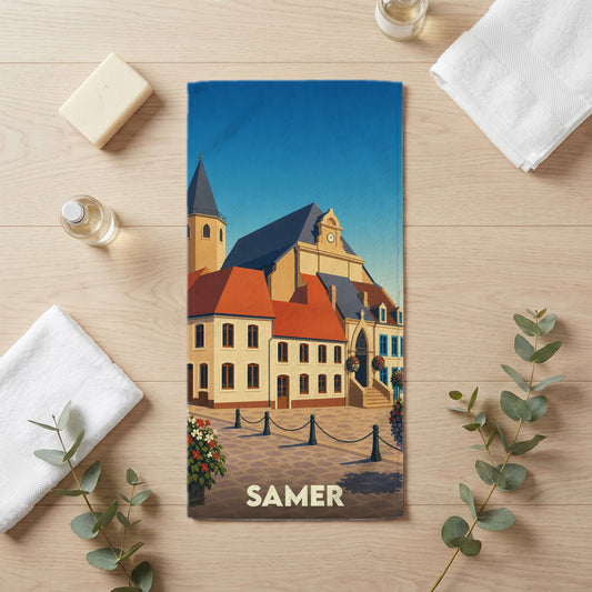 Serviette de bain 30 cm x 60 cm souvenir de Samer