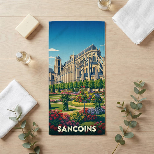 Serviette de bain 30 cm x 60 cm souvenir de Sancoins