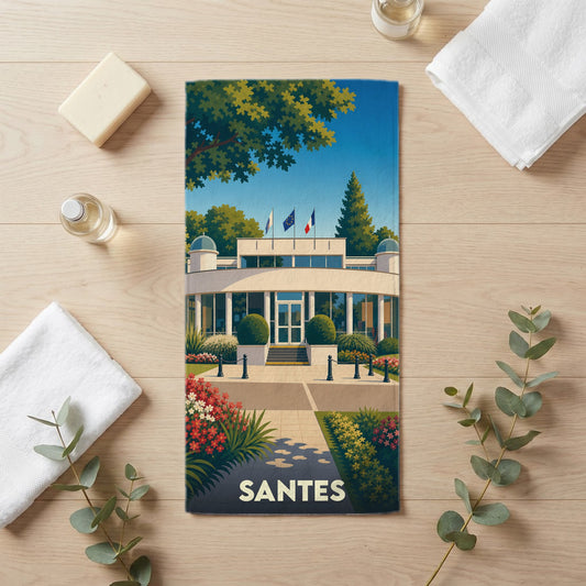 Serviette de bain 30 cm x 60 cm souvenir de Santes