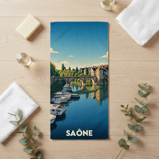 Serviette de bain 30 cm x 60 cm souvenir de Saône