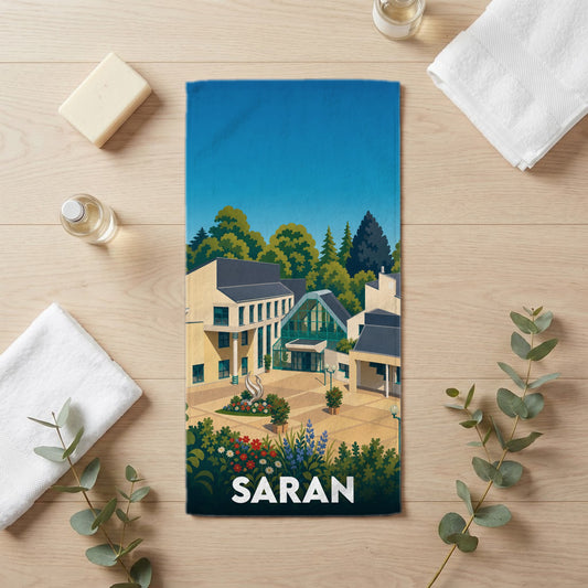 Serviette de bain 30 cm x 60 cm souvenir de Saran
