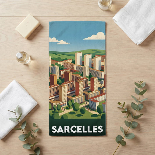 Serviette de bain 30 cm x 60 cm souvenir de Sarcelles