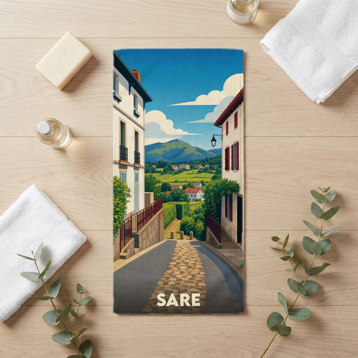 Serviette de bain 30 cm x 60 cm souvenir de Sare