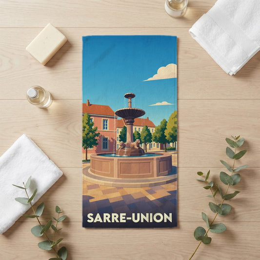 Serviette de bain 30 cm x 60 cm souvenir de Sarre-Union
