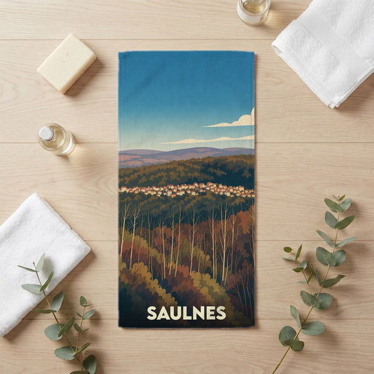 Serviette de bain 30 cm x 60 cm souvenir de Saulnes