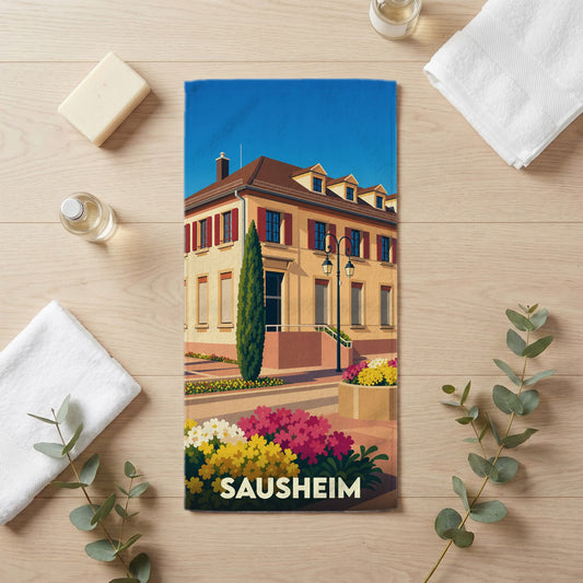 Serviette de bain 30 cm x 60 cm souvenir de Sausheim