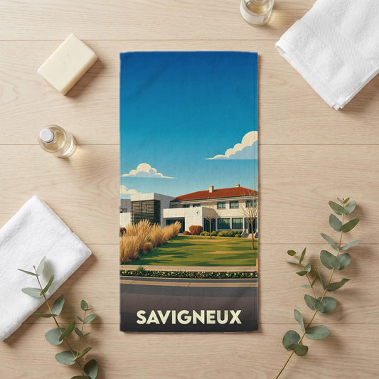 Serviette de bain 30 cm x 60 cm souvenir de Savigneux