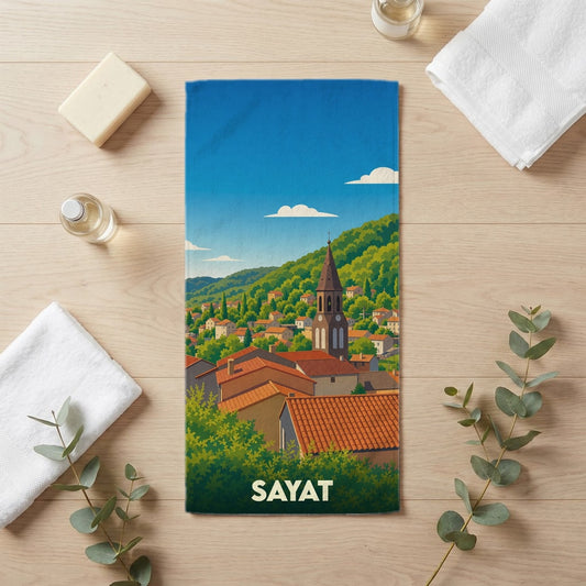 Serviette de bain 30 cm x 60 cm souvenir de Sayat