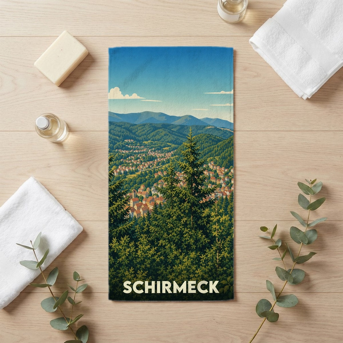 Serviette de bain 30 cm x 60 cm souvenir de Schirmeck