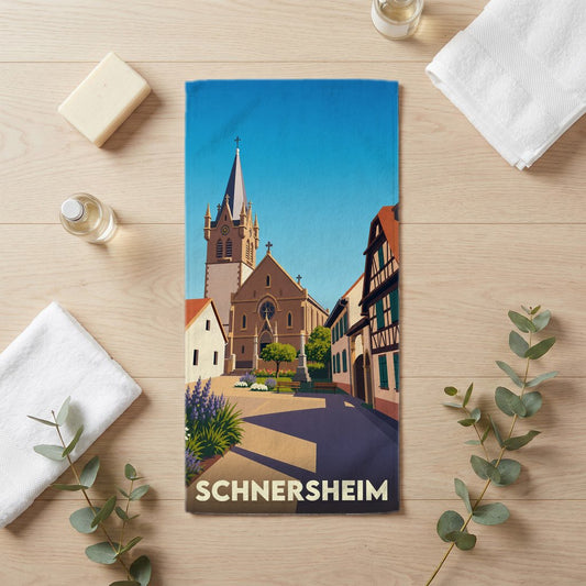 Serviette de bain 30 cm x 60 cm souvenir de Schnersheim