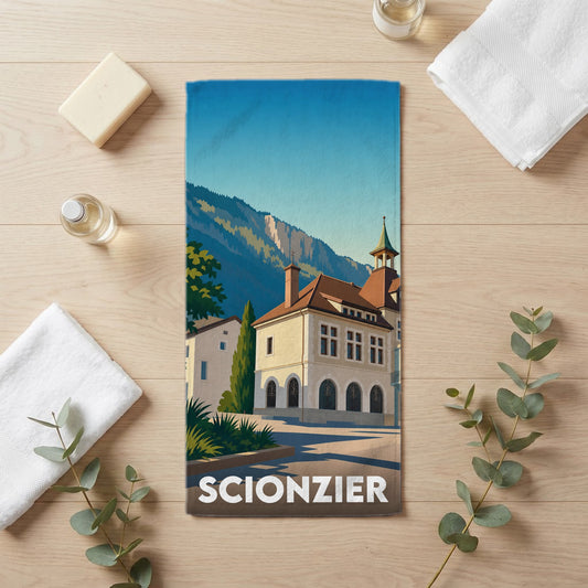 Serviette de bain 30 cm x 60 cm souvenir de Scionzier