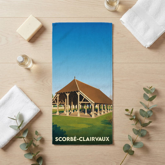 Serviette de bain 30 cm x 60 cm souvenir de Scorbé-Clairvaux