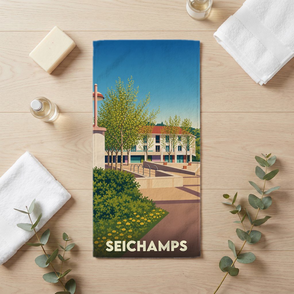 Serviette de bain 30 cm x 60 cm souvenir de Seichamps